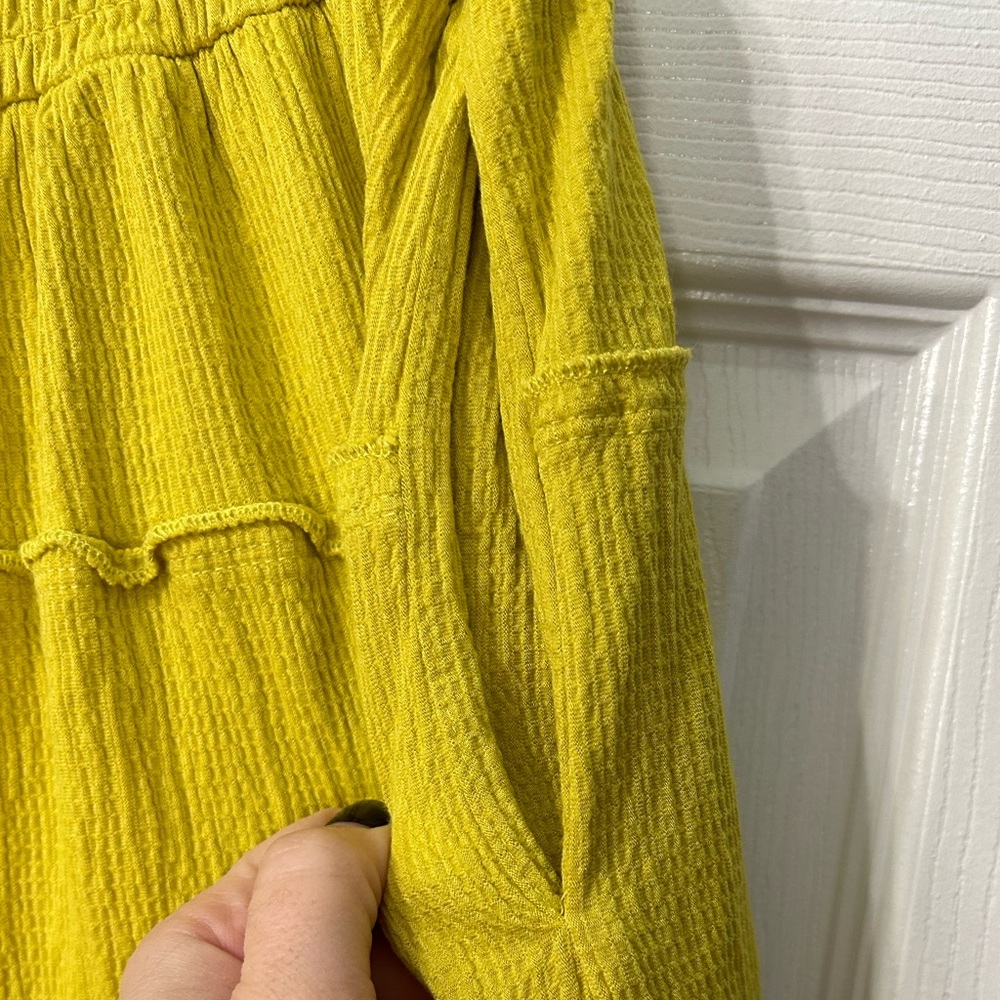 Scoop Women's Yellow Tiered Boho Midi Skirt Size Medium NWOT - Picture 5 of 6